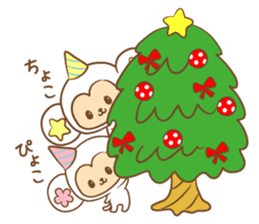 white monkey New Year's and New Year's sticker #9155014