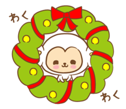 white monkey New Year's and New Year's sticker #9155015