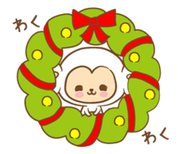 white monkey New Year's and New Year's sticker #9155015