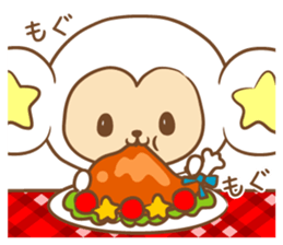 white monkey New Year's and New Year's sticker #9155016