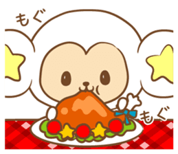 white monkey New Year's and New Year's sticker #9155016