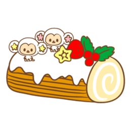 white monkey New Year's and New Year's sticker #9155017