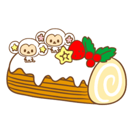 white monkey New Year's and New Year's sticker #9155017