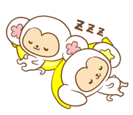 white monkey New Year's and New Year's sticker #9155018