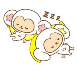 white monkey New Year's and New Year's sticker #9155018