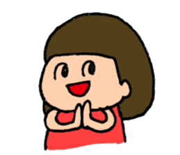 the bobbed hair girl Sticker sticker #9156697