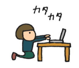 the bobbed hair girl Sticker sticker #9156711