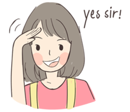 April : A girl short hair sticker #9157596