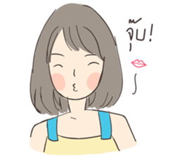 April : A girl short hair sticker #9157602