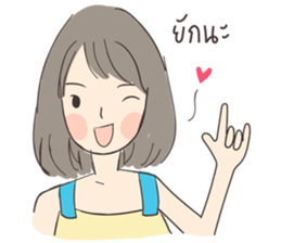 April : A girl short hair sticker #9157603