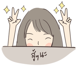 April : A girl short hair sticker #9157612