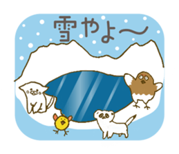 Grouse parent-child & cute ermine/winter sticker #9160761