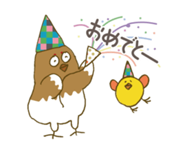 Grouse parent-child & cute ermine/winter sticker #9160776