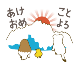 Grouse parent-child & cute ermine/winter sticker #9160778