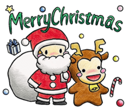 Monkey's winter & New Year's greetings sticker #9160928