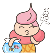 Pink ice cream sticker #9161370