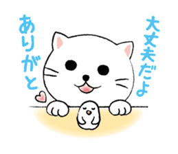 White cat's and Java sparrow,2 sticker #9162156