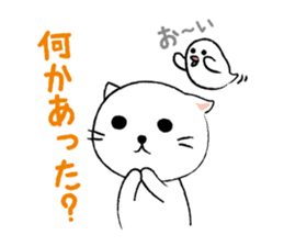 White cat's and Java sparrow,2 sticker #9162161