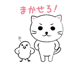 White cat's and Java sparrow,2 sticker #9162168