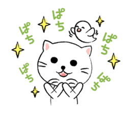 White cat's and Java sparrow,2 sticker #9162172