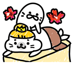 Princess seal on the beach sticker #9165017