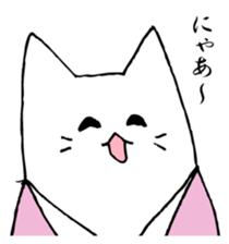 White cat samurai sticker #9165432