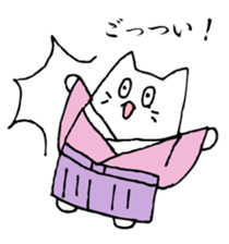 White cat samurai sticker #9165466