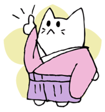 White cat samurai sticker #9165469