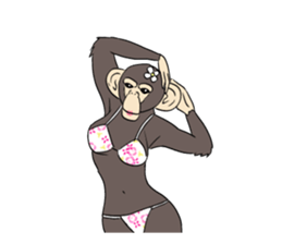 Lady monkey sticker #9166067