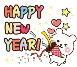 Merry Christmas &Happy New year Bear sticker #9166540
