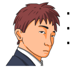 The brown-haired suit boy Sticker sticker #9168488