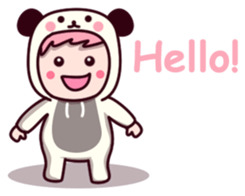 Panda cute suit sticker #9172728