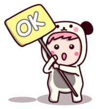 Panda cute suit sticker #9172729