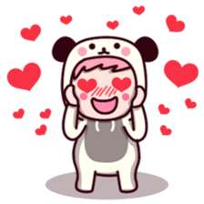 Panda cute suit sticker #9172732