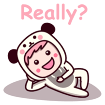 Panda cute suit sticker #9172733