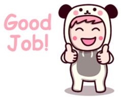 Panda cute suit sticker #9172734