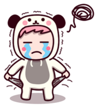 Panda cute suit sticker #9172735