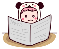 Panda cute suit sticker #9172739