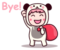 Panda cute suit sticker #9172741