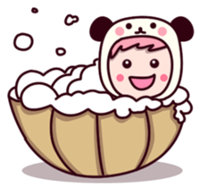 Panda cute suit sticker #9172744