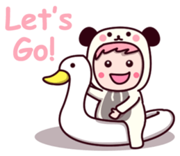 Panda cute suit sticker #9172746