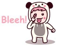 Panda cute suit sticker #9172748