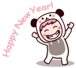 Panda cute suit sticker #9172749