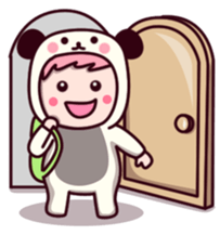 Panda cute suit sticker #9172750