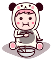 Panda cute suit sticker #9172753