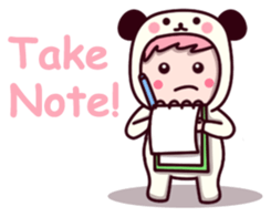 Panda cute suit sticker #9172755