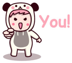 Panda cute suit sticker #9172758