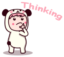 Panda cute suit sticker #9172759