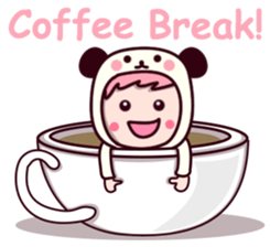 Panda cute suit sticker #9172760