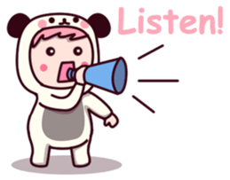 Panda cute suit sticker #9172761